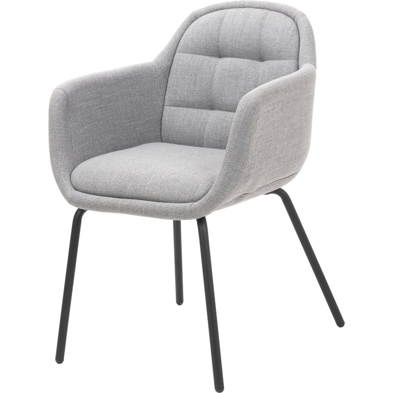 Bendte 40cm H Upholstered Metal Upholstered Back Accent, Grey