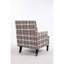 Chaise d'appoint rembourrée, fauteuil avec tissu en lin rayé bleu et blanc et garniture cloutée pour le salon