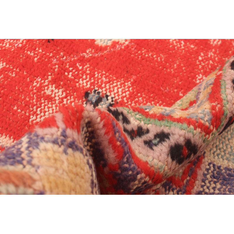 Moskvin One-of-a-Kind 7'2" X 11'10" 1990s Wool Area Rug in Red