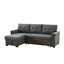 Canapé-lit modulaire réversible en lin gris foncé 84 po avec rangement Sierra-678927167