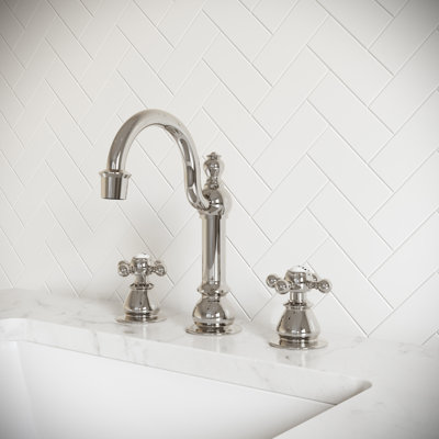 High Arc Torch Widespread Bathroom Faucet with Drain Assembly
