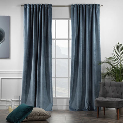 Extra Long & Extra Wide Matte Velvet Curtain Panel