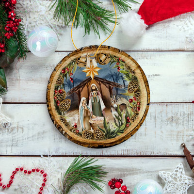 Ornement de la Nativité rustique, naissance du Christ, Christianisme et fils de Dieu