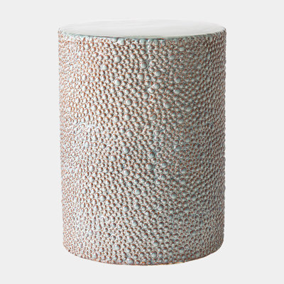 Galet blanc tabouret brillant