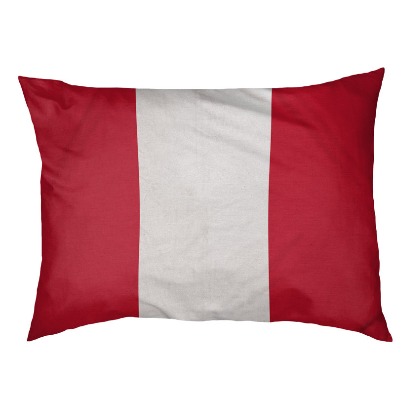 Coussin de lit pour chien Cincinnati, Moyen (H 6,5 po x l 40 po x P 30 po), Rouge / Blanc