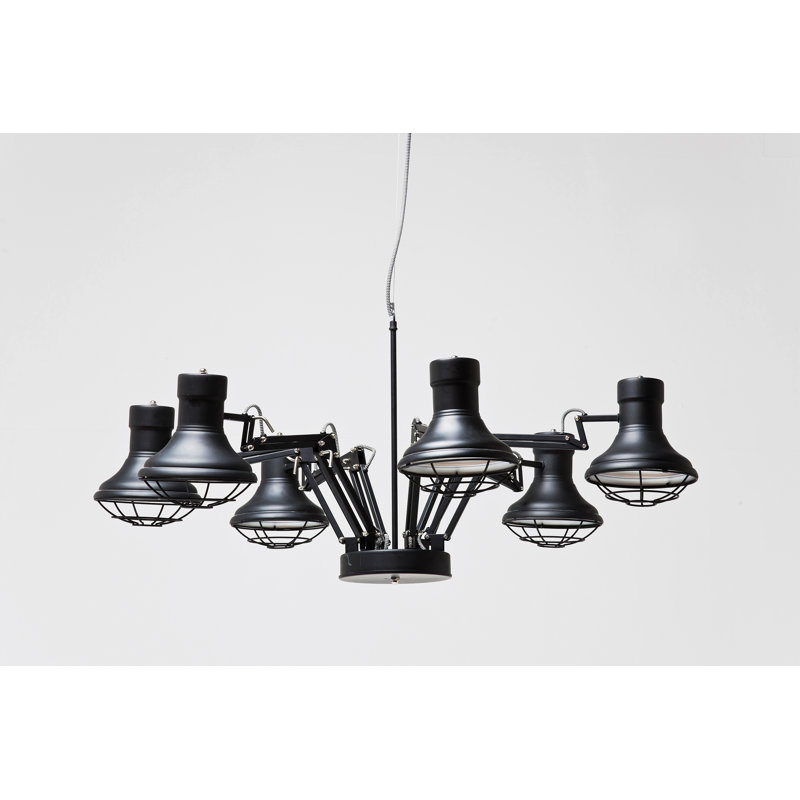 Spider 6-Light Shaded Chandelier