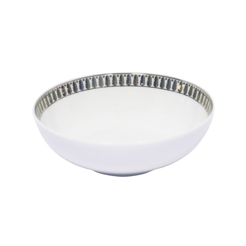Plumes Porcelain Cereal Bowl, Platinum
