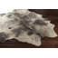 Leather Animal Print Area Rug in Black/Ivory