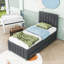 Lit plateforme tapissier avec lit gigogne et tiroirs de rangement-778333924-778333925