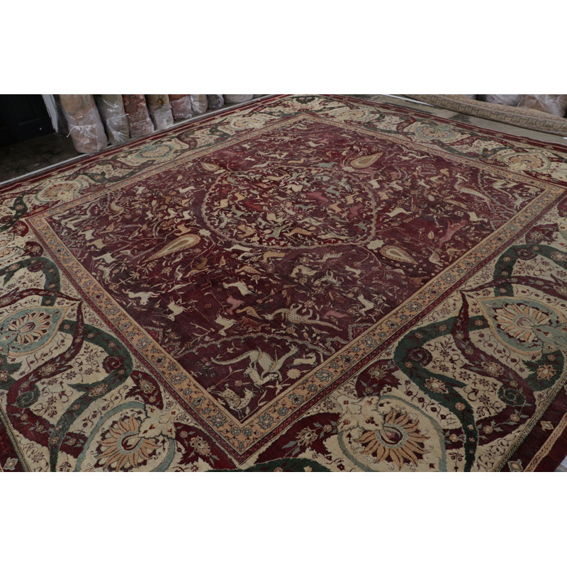 Agra One-of-a-Kind Rectangle 14'2" X 14'5" Hand Knotted Area Rug