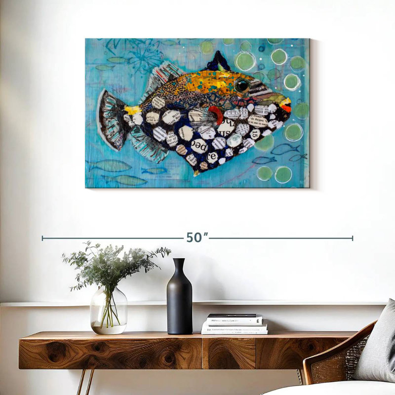 Brampt Clown Triggerfish, 24" H x 36" W