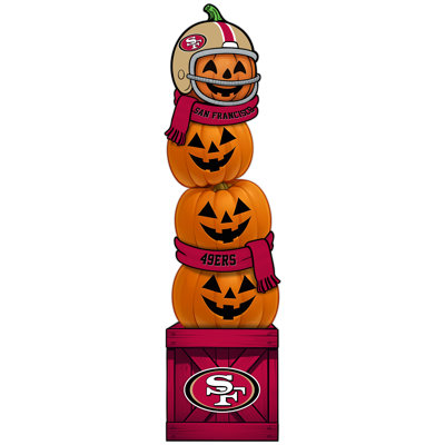 San Francisco 49Ers Pumpkin Stacked Leaner With Helmet