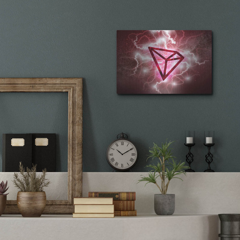 Crypto Eclipse Tron Trx', Metal Wall Art, 12" H x 16" W