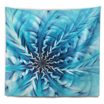 Tapisserie de fleur abstraite à motif floral bleu light