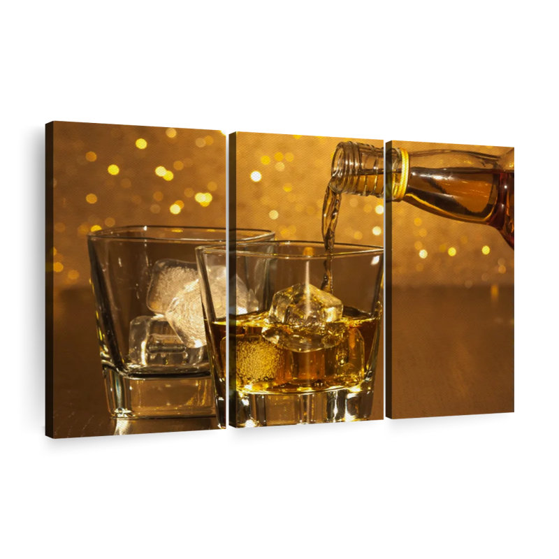 «Versing Whiskey» sur toile, H 20 po x l 33 po x P 1,25 po