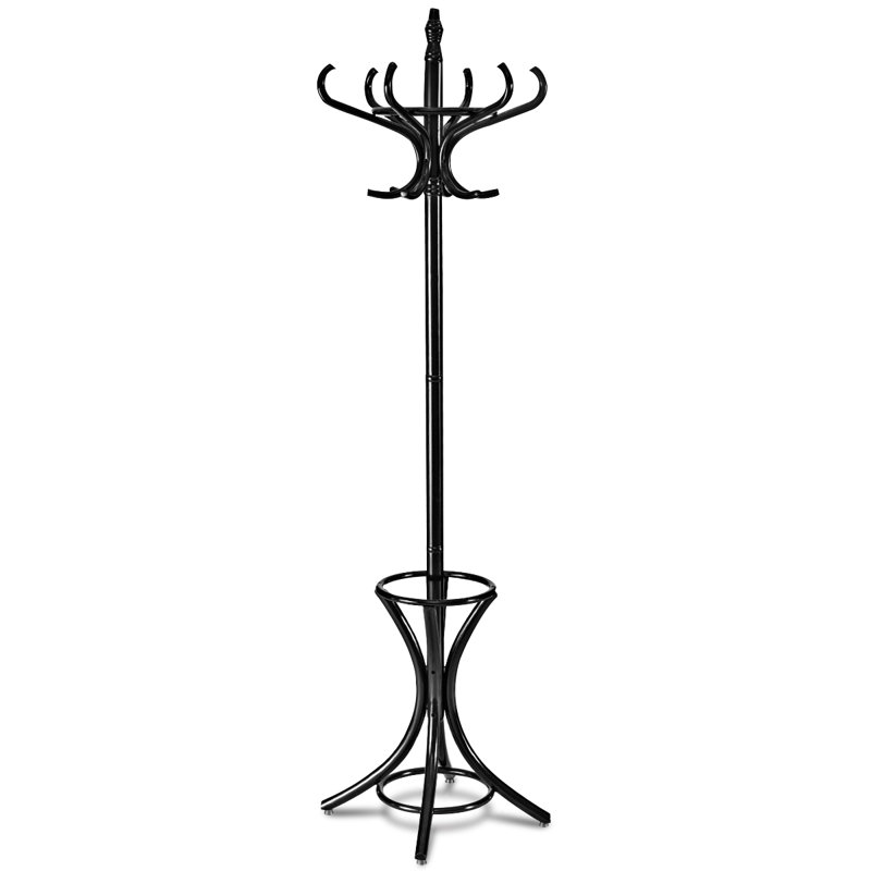 Solid Wood Freestanding Coat Rack, Black