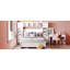 Lit double en bois avec armoire et tablette tout-en-un, blanc-408065830
