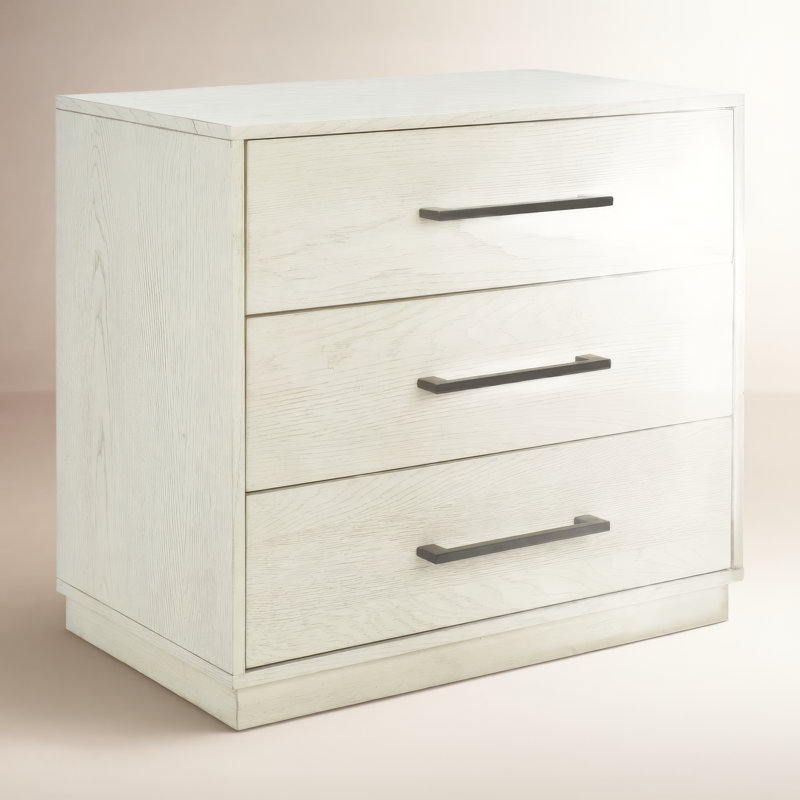 Commode 3 tiroirs Vuxx, Blanc délavé