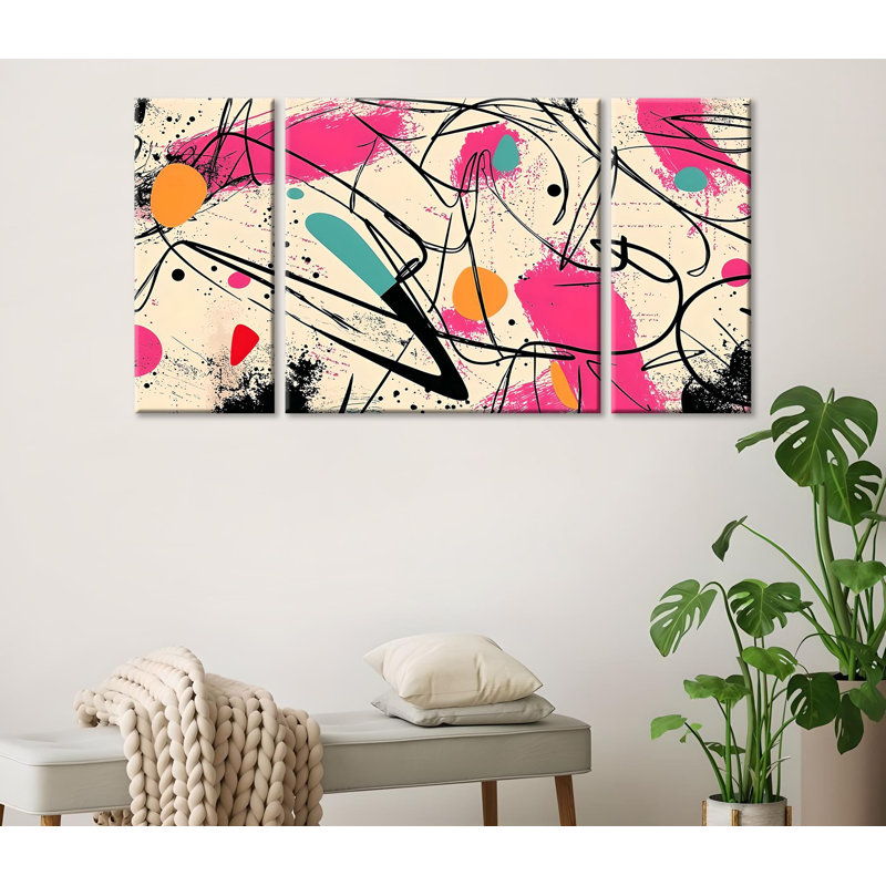 Stunning 3-Piece Decorative Canvas Painting Set, 7.9 x 17.7 inches (2 Pieces), 17.7 x 17.7 inches (1 Piece) | 50% Cotton / 50% Polyester, 100% Wooden Frame (Thickness: 0.8 inches) | Eye-Catching Digital Art for Home Decor