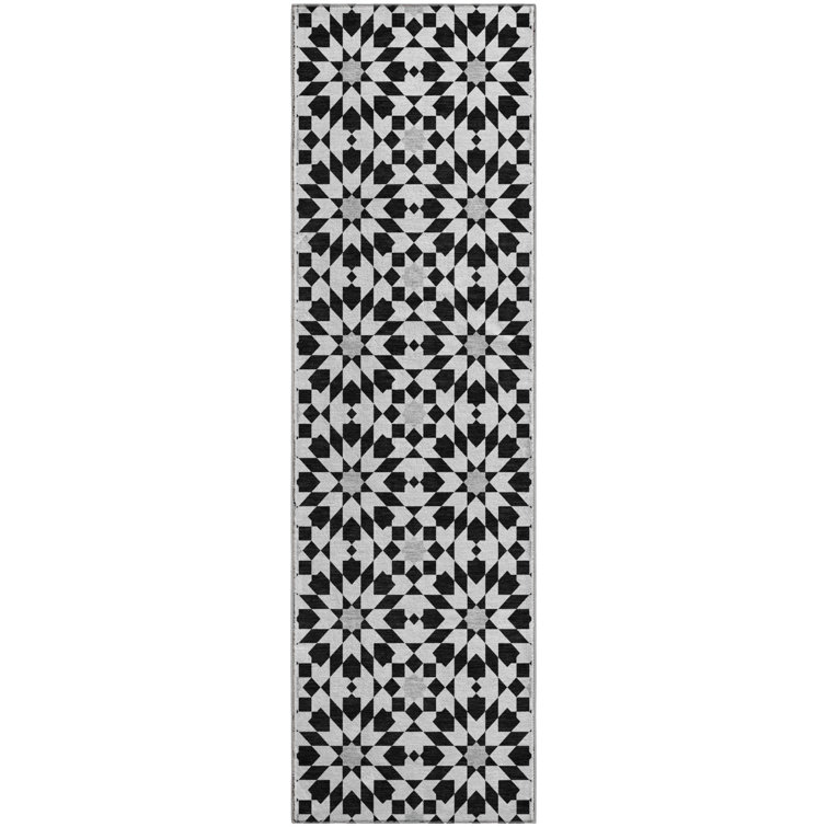 Premium Machine Washable Tweedy Black Rug