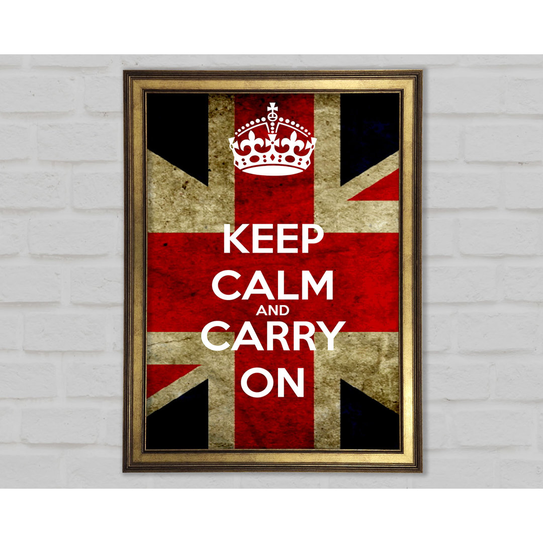 Keep Calm And Carry On Flag - Druck