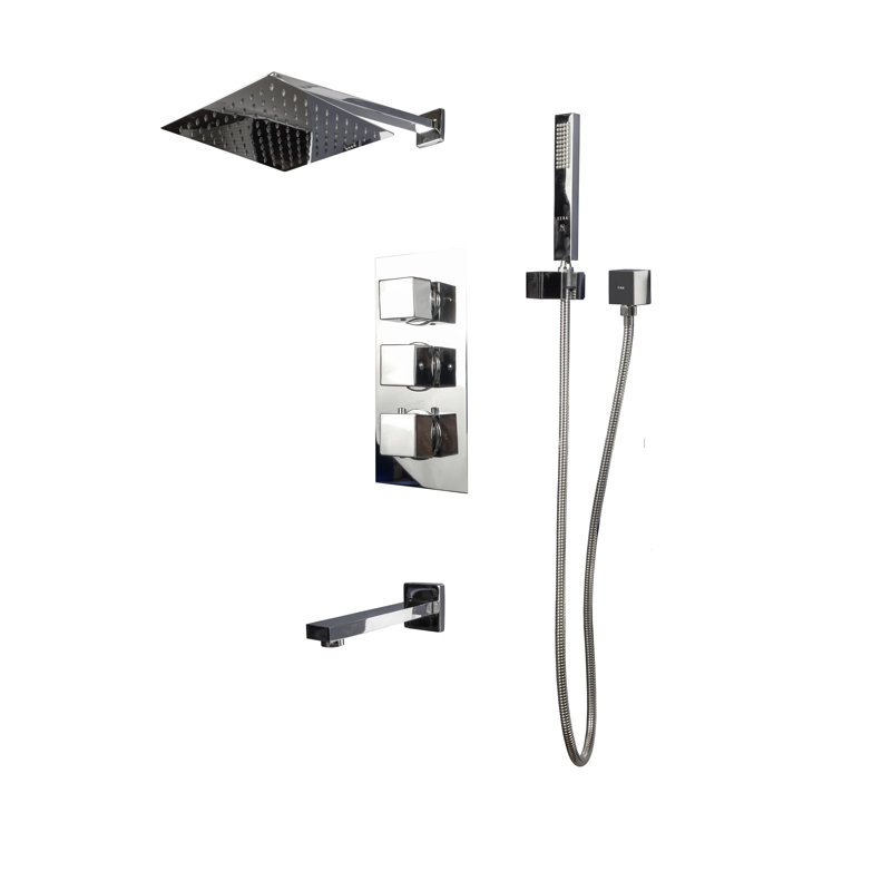 Système de douche complet thermostatique Azalea avec valve brute