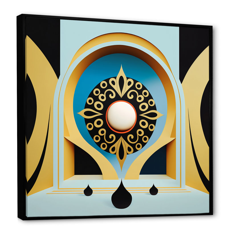Lune blanche et larmes noires - reproduction sur toile, H 16 po x l 16 po x P 1 po, Toile avec cadre flottant noir