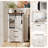 Farmhouse Bathroom Floor Cabinet w/Sliding Door Adjustable Shelves & 2 Drawers