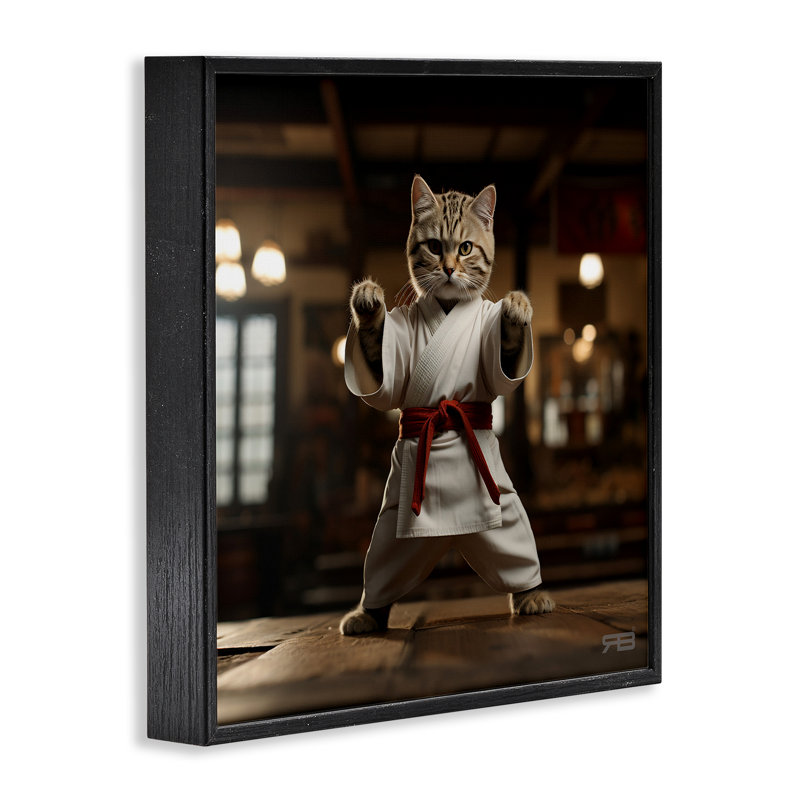 Art d'arts martiaux par estampe numérique par Roozbeh Bahramali, Giclée encadrée noir minuit, H 12 po x l 12 po