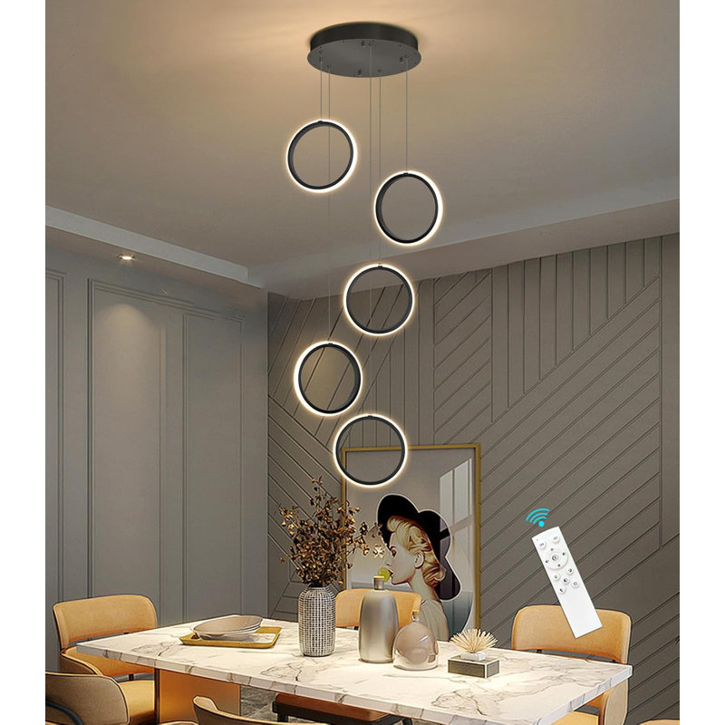 Indoor Modern Led Chandelier, Matte Black