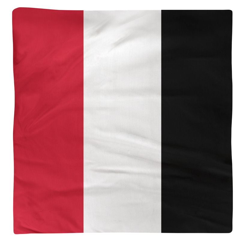 Striped Square Napkin, 22" x 22", Red/White/Black, Cotton Twill