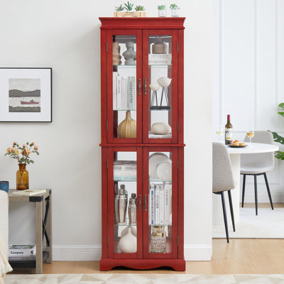 Armoire de rangement complexe avec tablette mobile - Fonction d'affichage cerise élégante et réglable