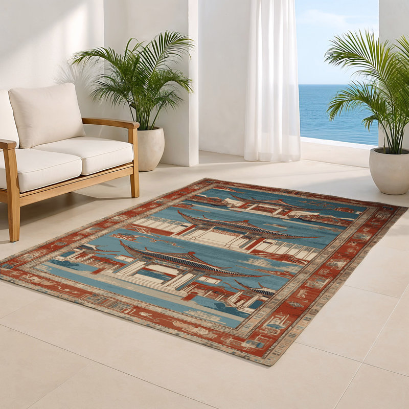 Tapis intérieur et extérieur ArtDeco, Rectangulaire 8 pi x 10 pi