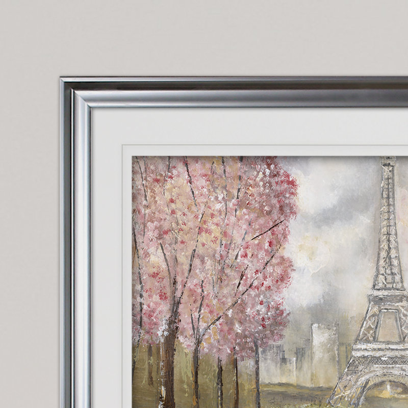 Paris Stroll - reproduction d'art encadrée, Argent, H 30 po x l 40 po x P 1,5 po