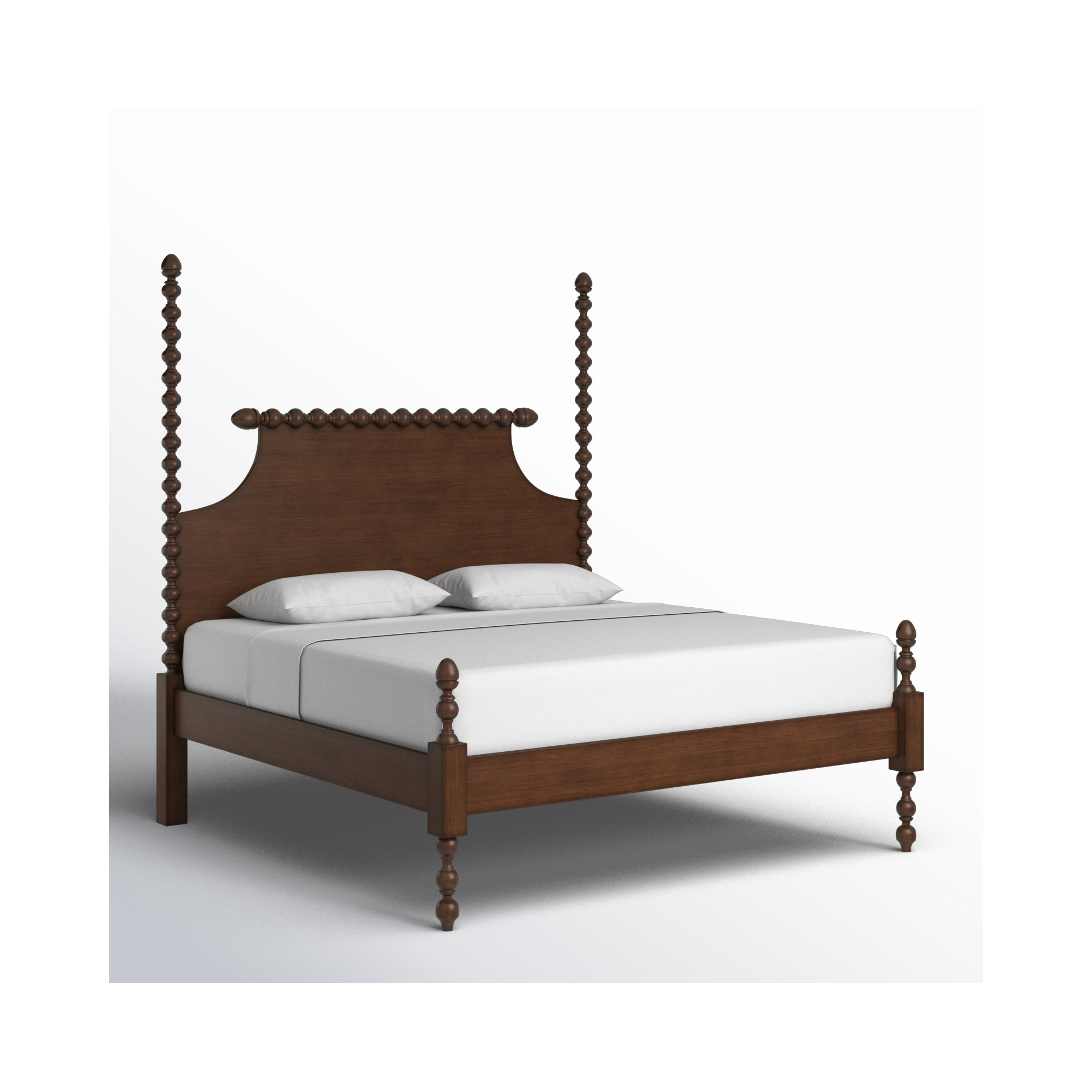 Mary Spindle Four Post Bed, King, Hazel