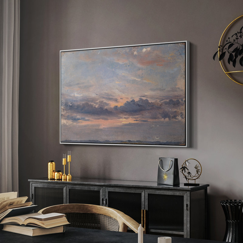 Étude de nuages, coucher de soleil, v. 1821-1822 - John Constable - Toile tendue avec châssis encadrée, 26 x 40, Blanc