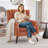 Elegant Wingback Accent Chair with Contemporary Straight Arm Design-660380125