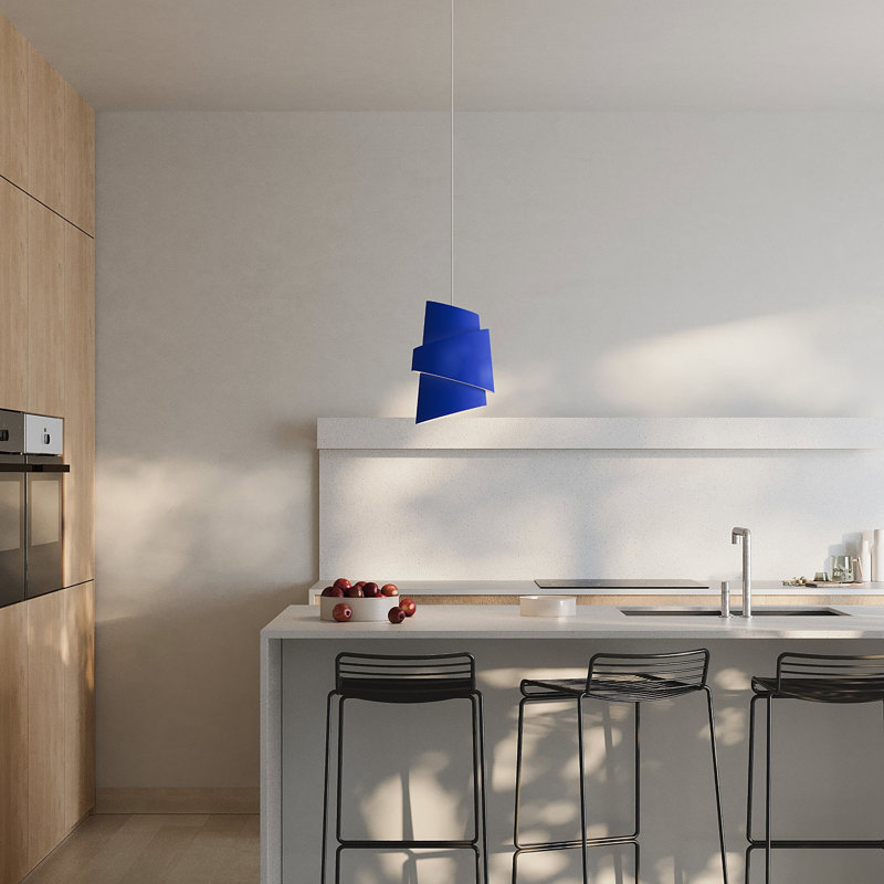 Croissant Pendant Light, White, Cobalt