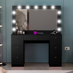 Tresanti Alexandra Vanity Table with LED Lighted Mirror