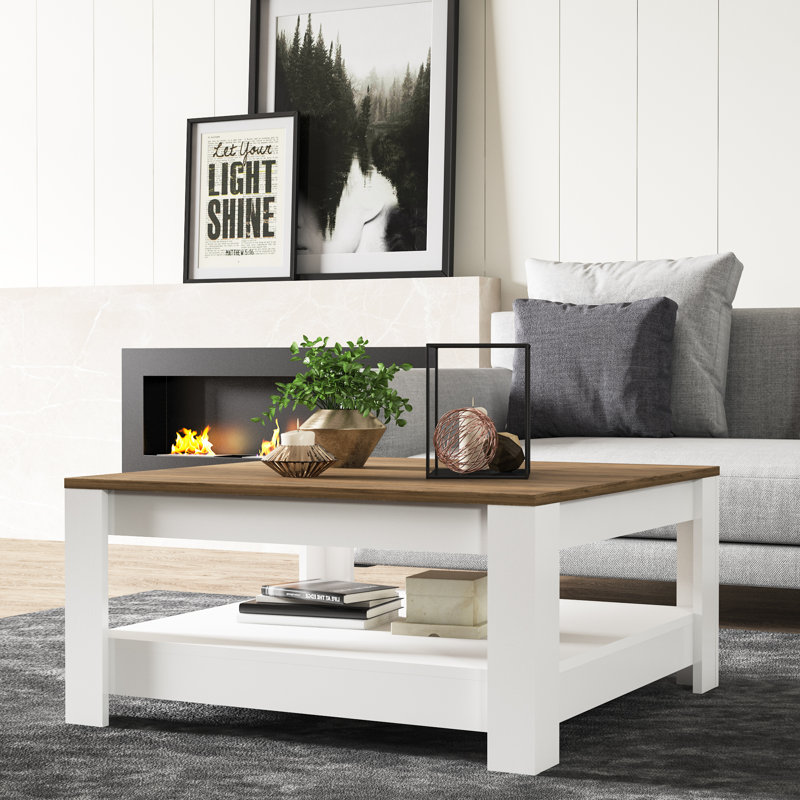 Table basse avec rangement Albertjames, Blanc