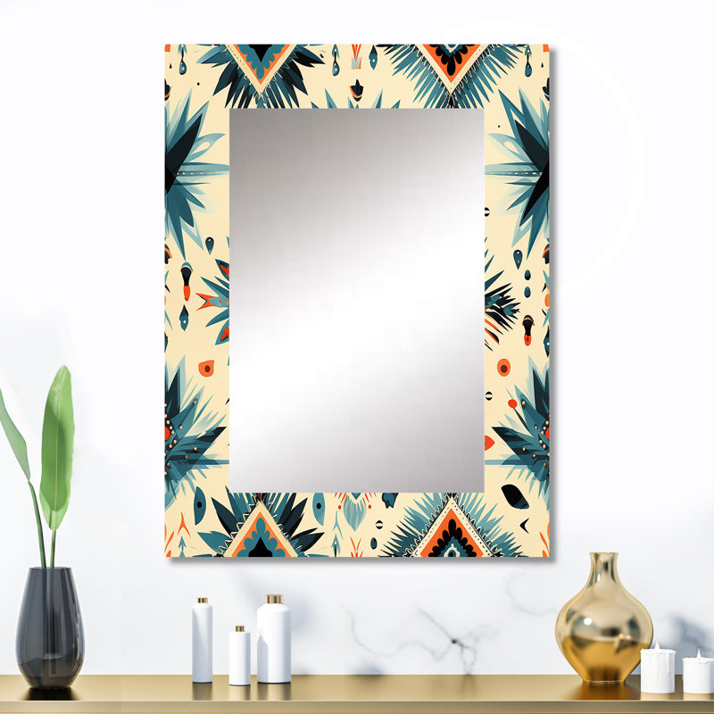 Motif trésors nomade de Threra - miroir géométrique, miroir mural décoratif géométrique, impression d'art en métal