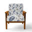 Fauteuil d'appoint French Country - fauteuil rétro bleu à motif cachemire rétro-652939627