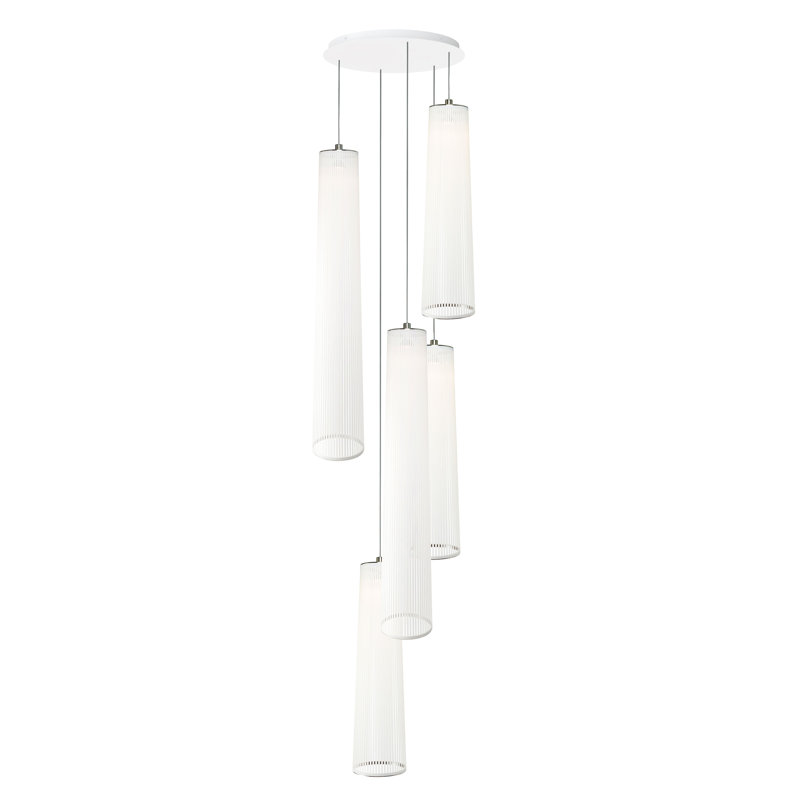 Solis Chandelier Mix, White, 150" H x 30" W x 30" D