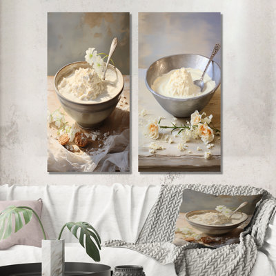 Porridge Portrait - Breakfast Wall Art Living Room Set Of 2