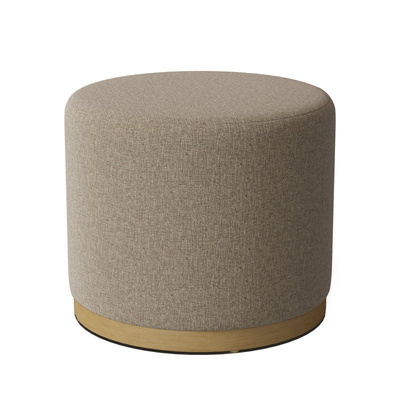 Corbin 18.5" Wide Round Standard Ottoman, Charcoal, Linen (3155 72)