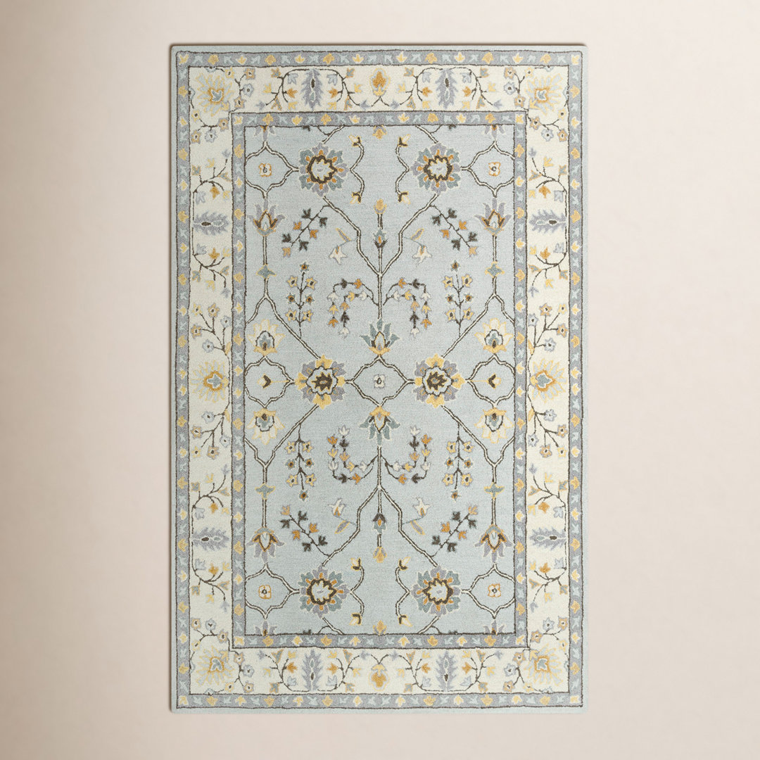 Bernard Oriental Handmade Tufted Wool Gray Area Rug Birch Lane™ Rug 