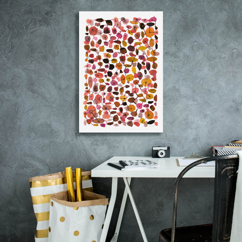 «Mid Century 3 Plum Vertical» par Cheryl Warrick, art mural, H 26 po x l 18 po