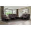 Canapé inclinable, microfibre polie brune