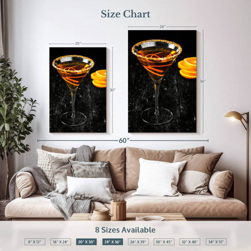 Yarlin Citrus Martini Cocktail, 36" H x 24" W
