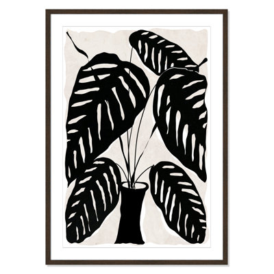 Black and White Potted Plant I Print
